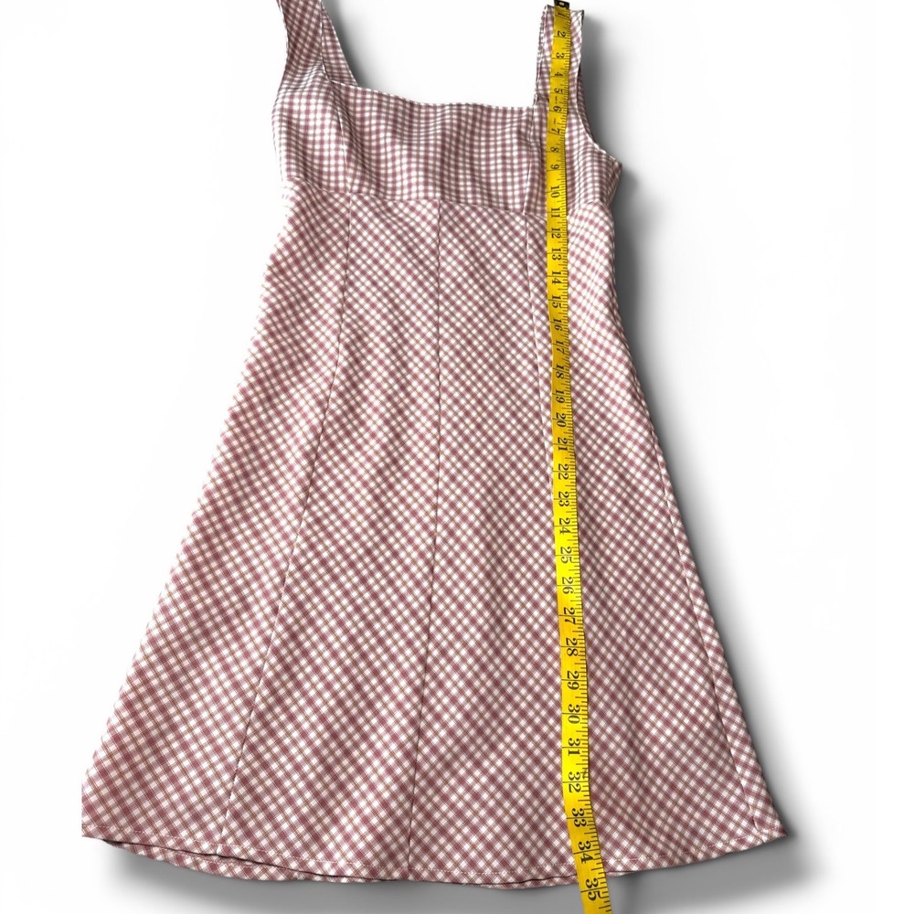 UNIF Polly Dress XS Pink Gingham Mini Coquette Cottagecore Babydoll Y2K Plaid - Picture 3 of 7